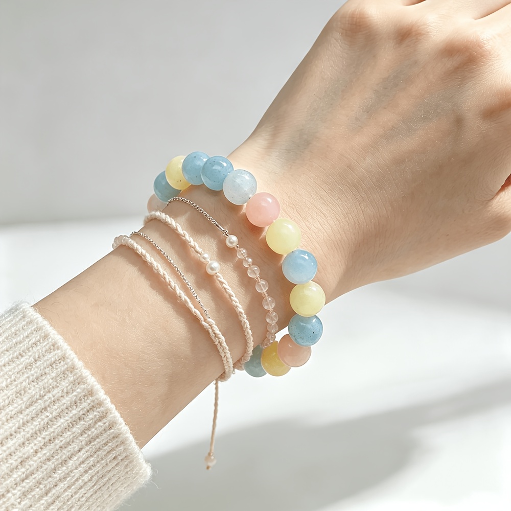 Natural Moonstone Crystal Bead Bracelet, Fresh Ice Cream Charm